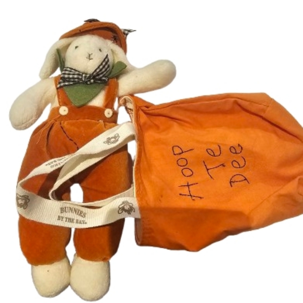 Bunnies by the Bay Orange and Cream Stuffed Bunny "Hoop Te Dee" "Petite Pete"